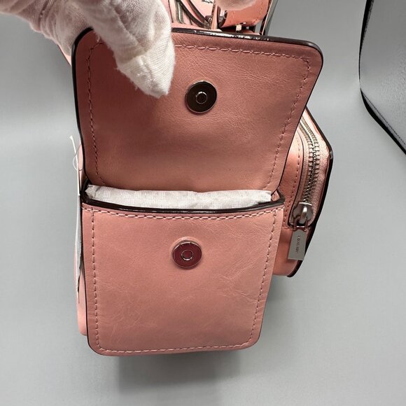 Michael Kors Dakota Medium Pocket Shoulder Crossbody Smokey Rose Leather NWT - Picture 9 of 16